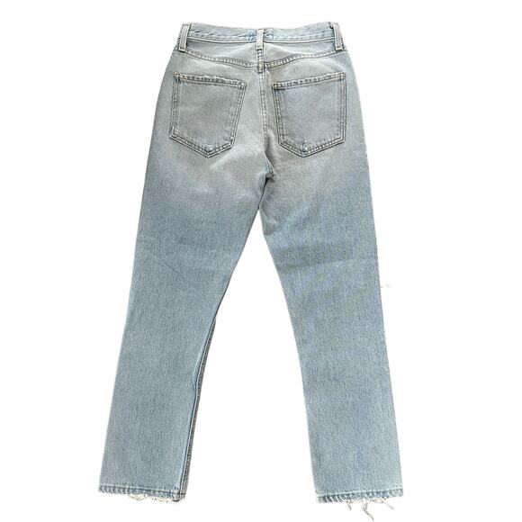 AGOLDE Riley High Rise Straight Crop Jean Clear Skies Distressed - Picture 3 of 9